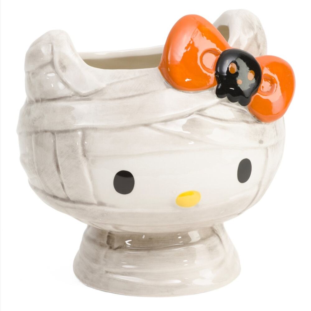 Hello Kitty Boo Candy Bowl Mummy Ceramic Halloween‎ Spooky white